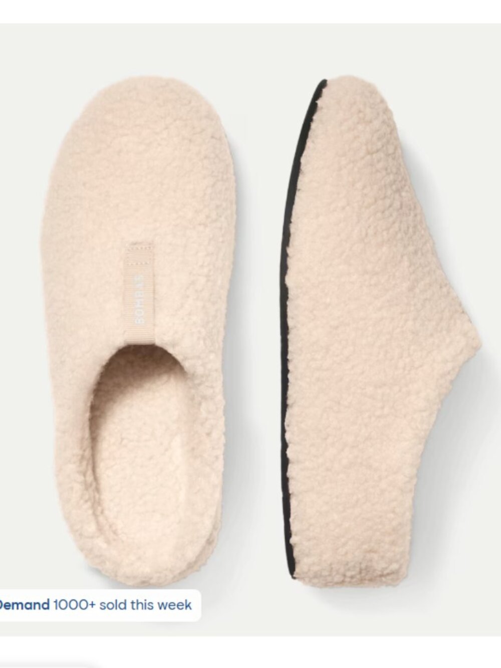 Bombas Women’s Sunday Slippers – Cream – Size 6